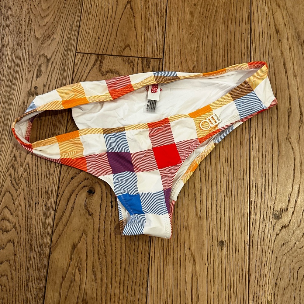 Solid & Striped Elle Bikini Bottom Medium Never Worn Tropical Gingham